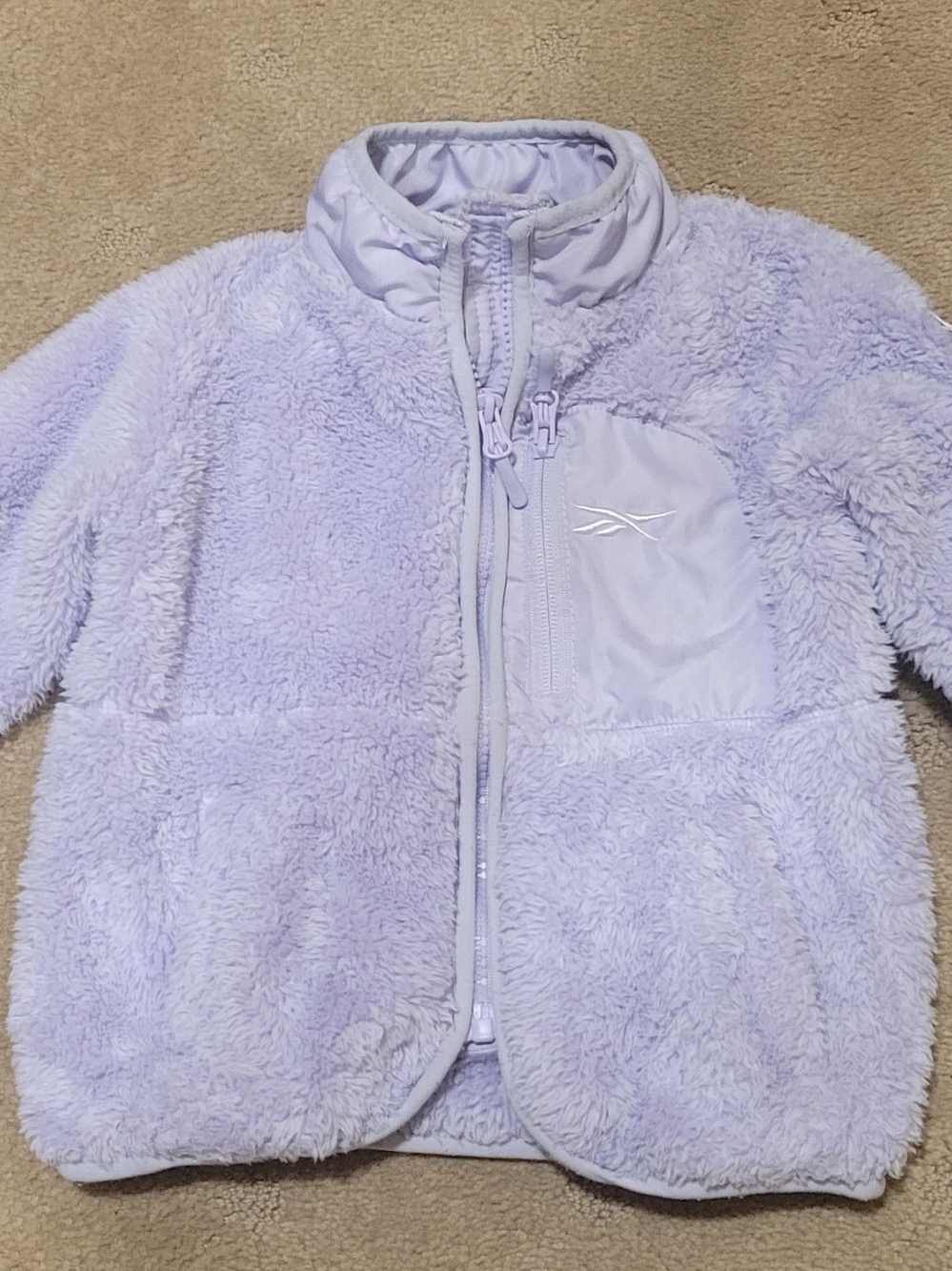 Reebok Kids' Lavender Plush Zip-Up Pajama Jacket